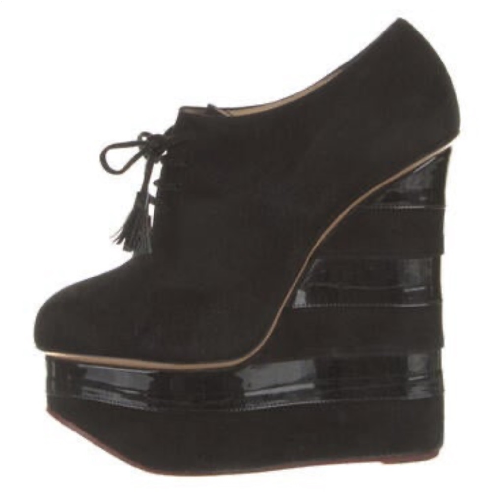 Charlotte Olympia Dark Academia Wednesday Adams Martha Wedge Oxfords